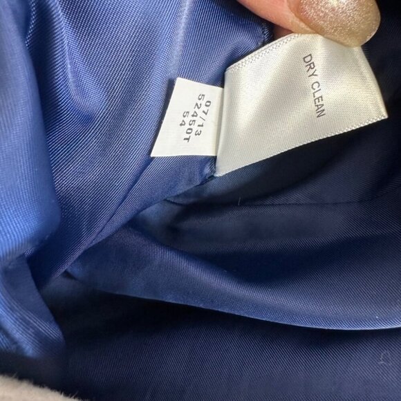 T TAHARI Light Gray Wool Blend Victorian Ruffle Front Mock Neck Pea Coat Size 12 - Picture 15 of 16